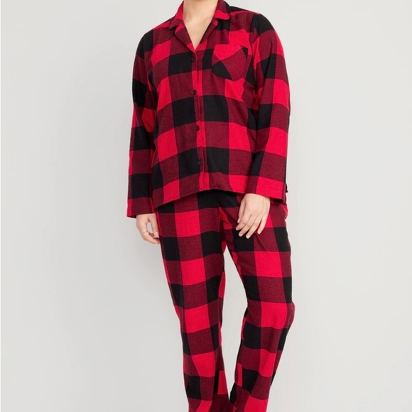 NWT Red Black Buffalo Plaid Flannel Pajama Set XL - Picture 3 of 5